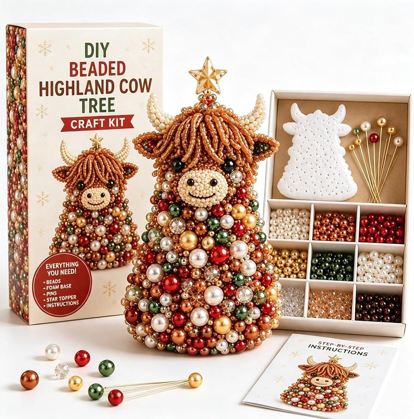 DIY Beaded Animal Christmas Tree Ornament Kit – 9 Designs