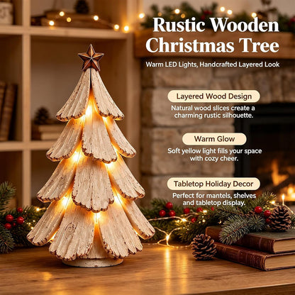 Vintage Lighted Christmas Tree Figurine for Mantels and Shelves