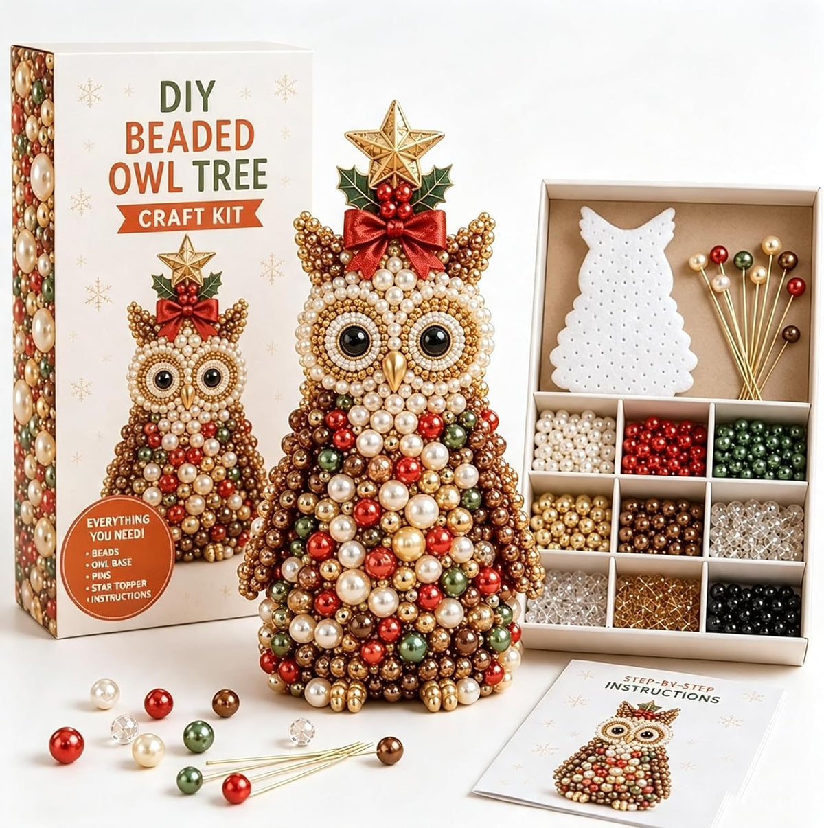 DIY Beaded Animal Christmas Tree Ornament Kit – 9 Designs