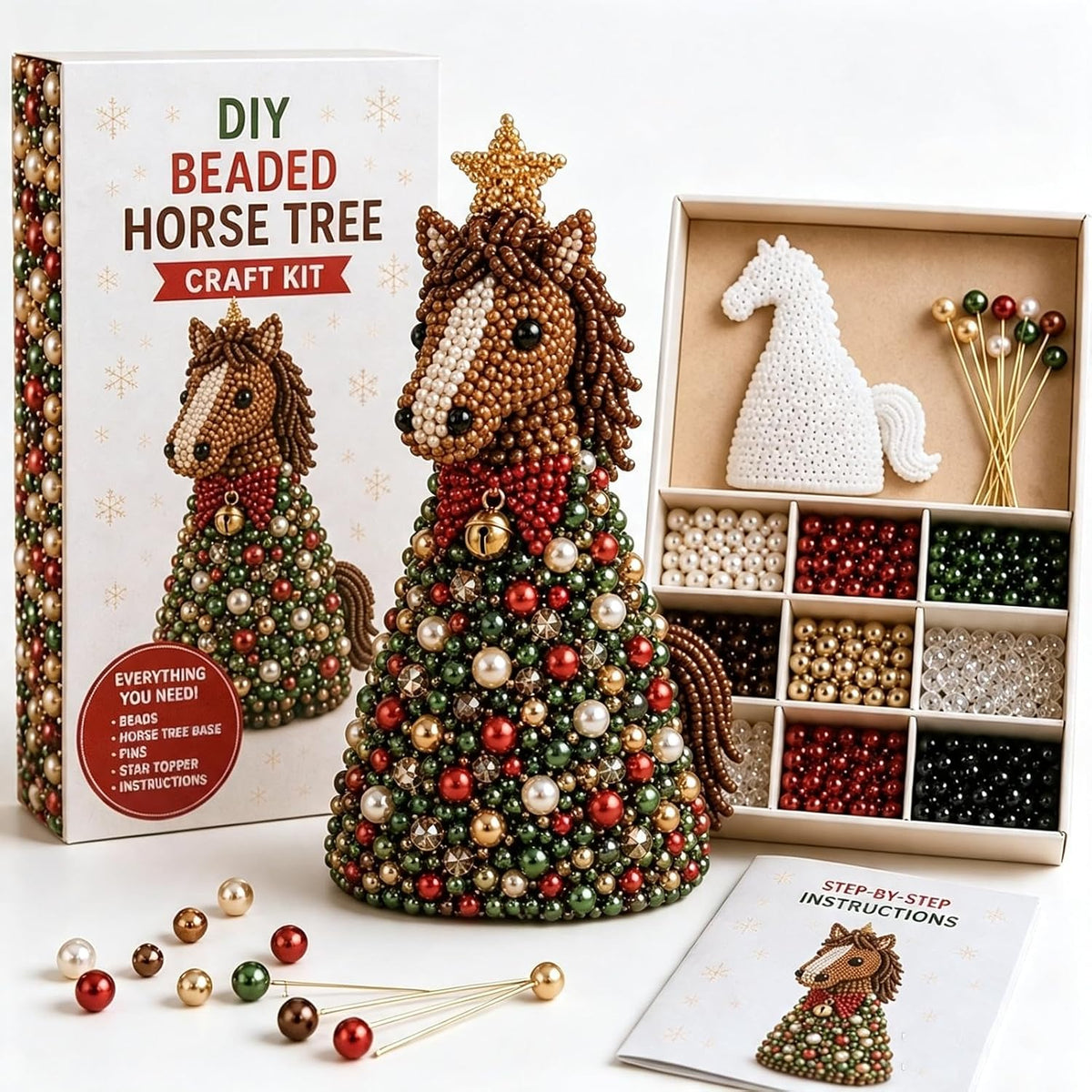 DIY Beaded Animal Christmas Tree Ornament Kit – 9 Designs