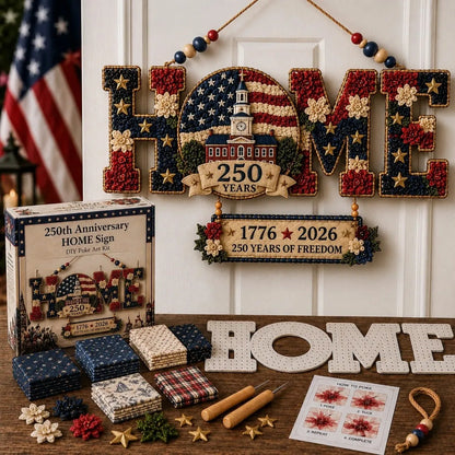 DIY Fabric Poke Art HOME Sign Kit for No-Sew Seasonal Decorating