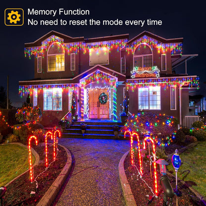 Solar 162-LED Icicle String Lights for Festive Outdoor Displays – image 8