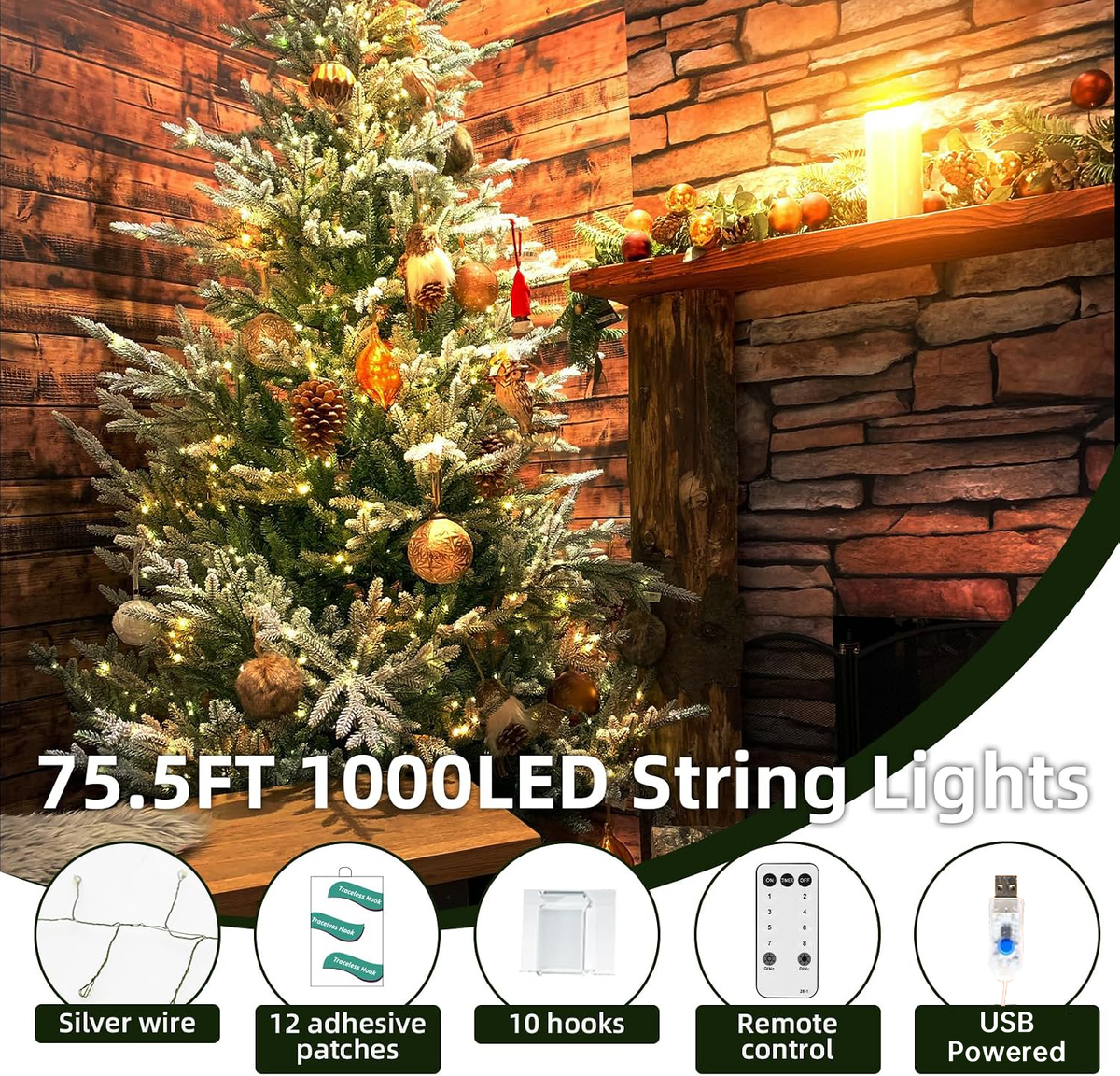 30 m Christmas Tree LED String Lights with USB Remote Control