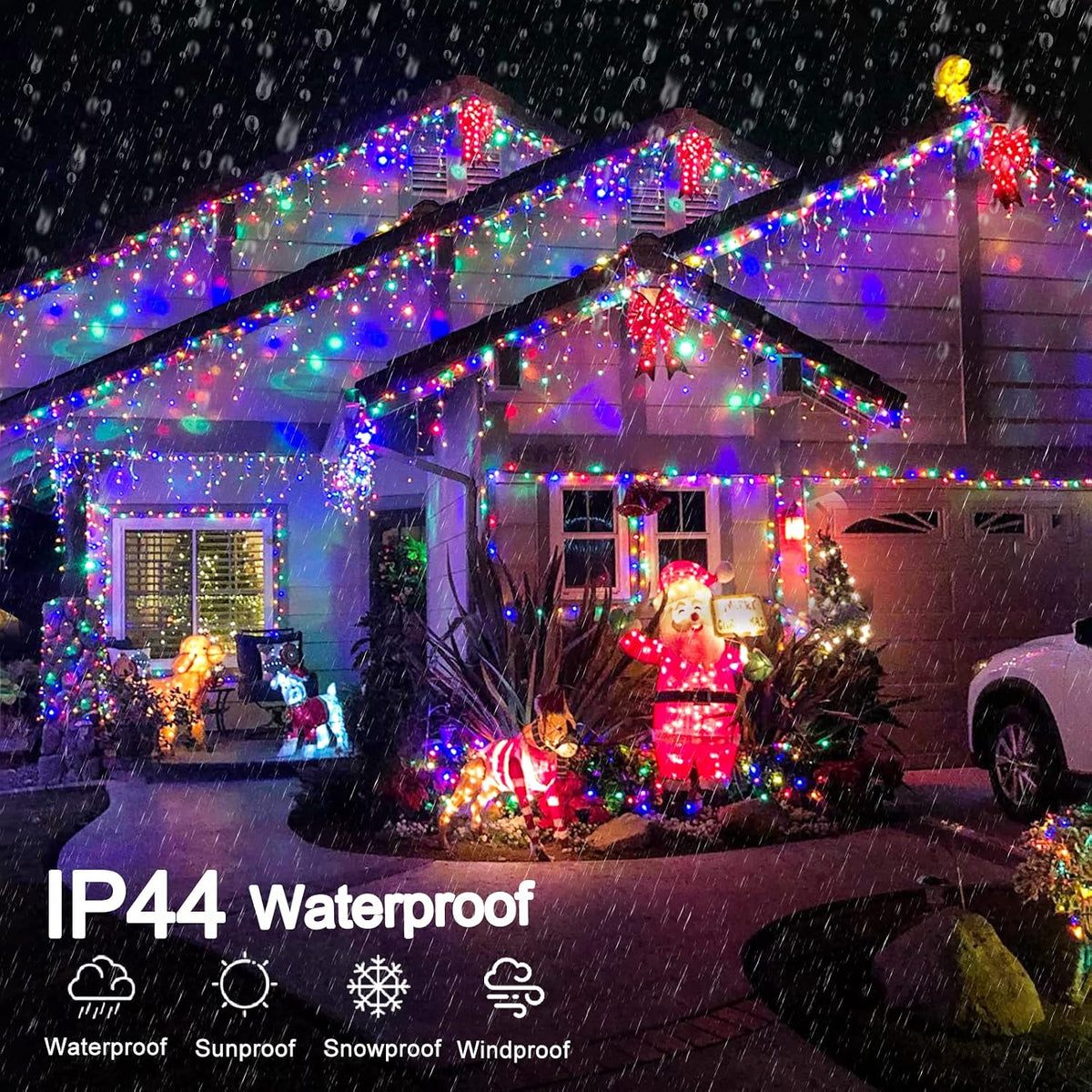 Solar 162-LED Icicle String Lights for Festive Outdoor Displays – image 2