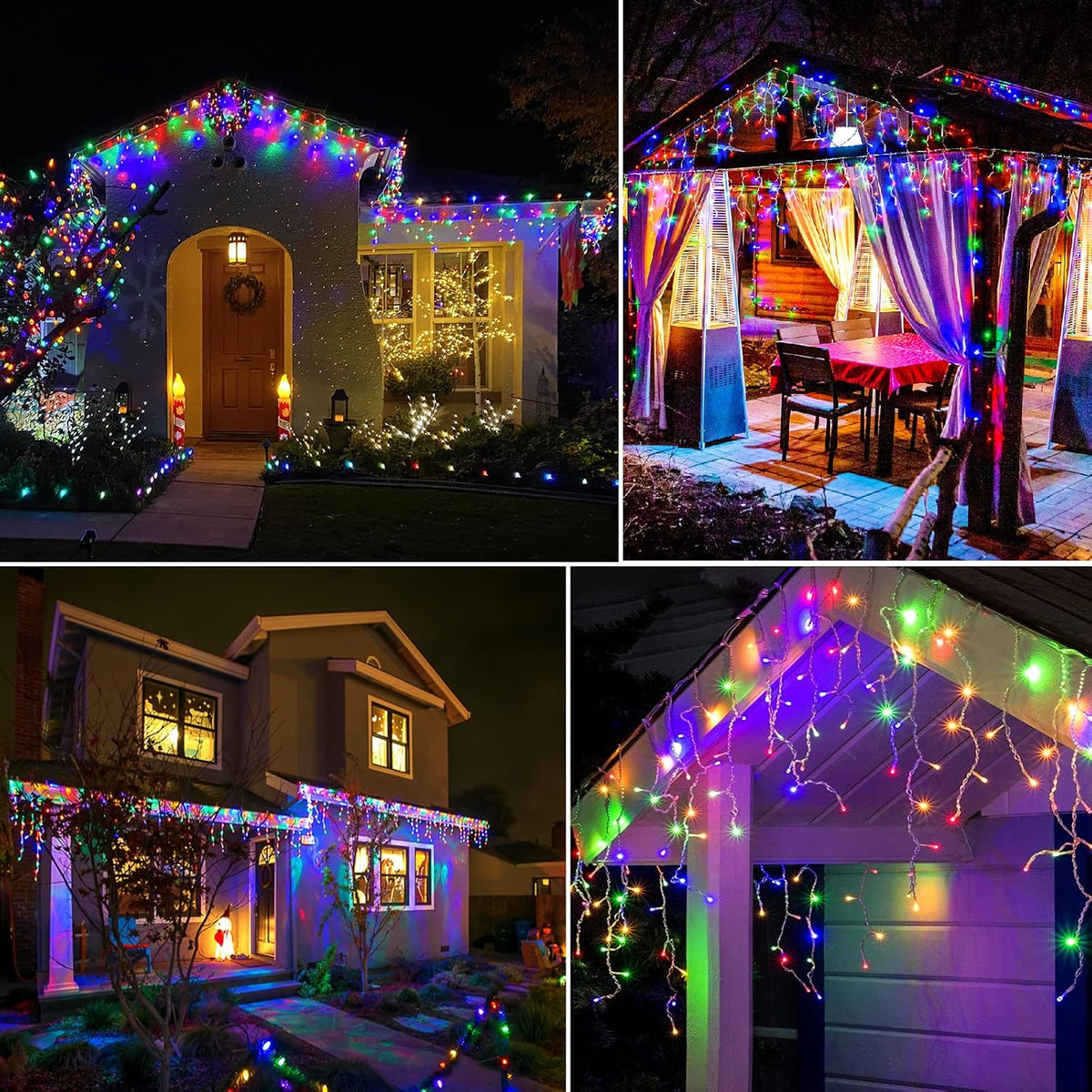 Solar 162-LED Icicle String Lights for Festive Outdoor Displays – image 6
