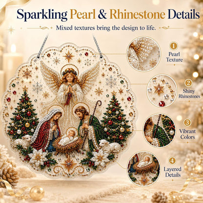 DIY Rhinestone Nativity Hanging Plaque Kit
