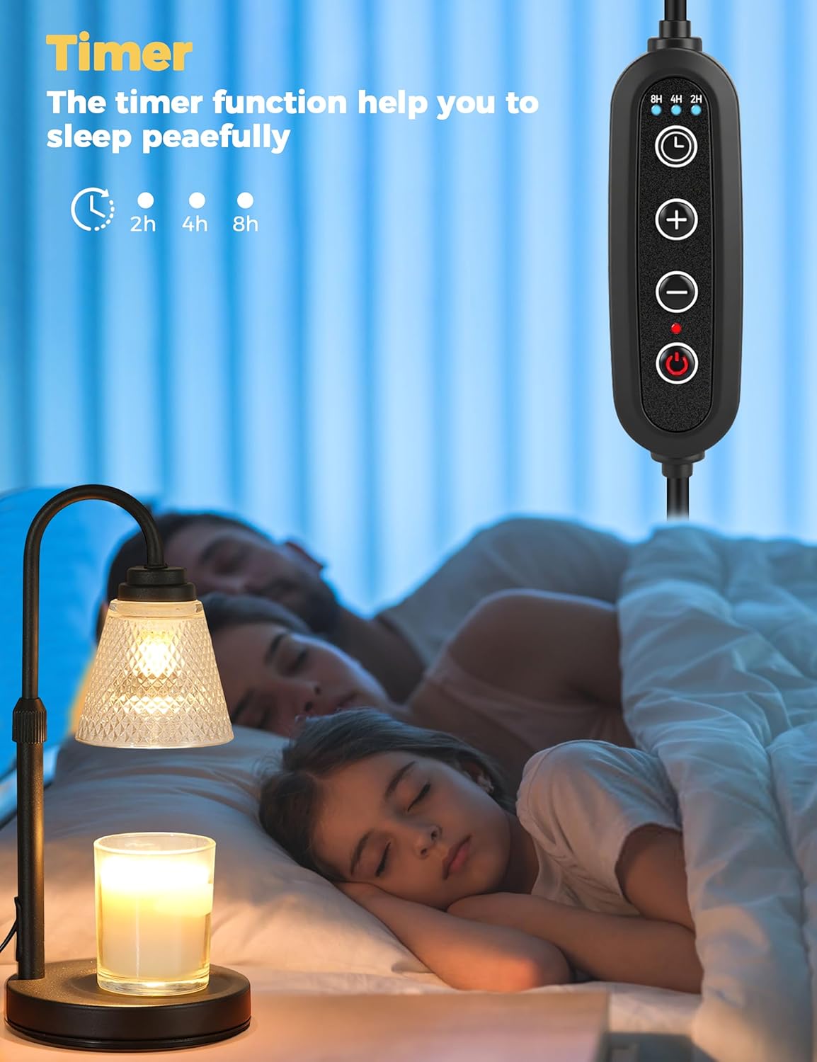 Cozy Candle Warmer Lamp with Timer & Dimmable Light 🎁🌲