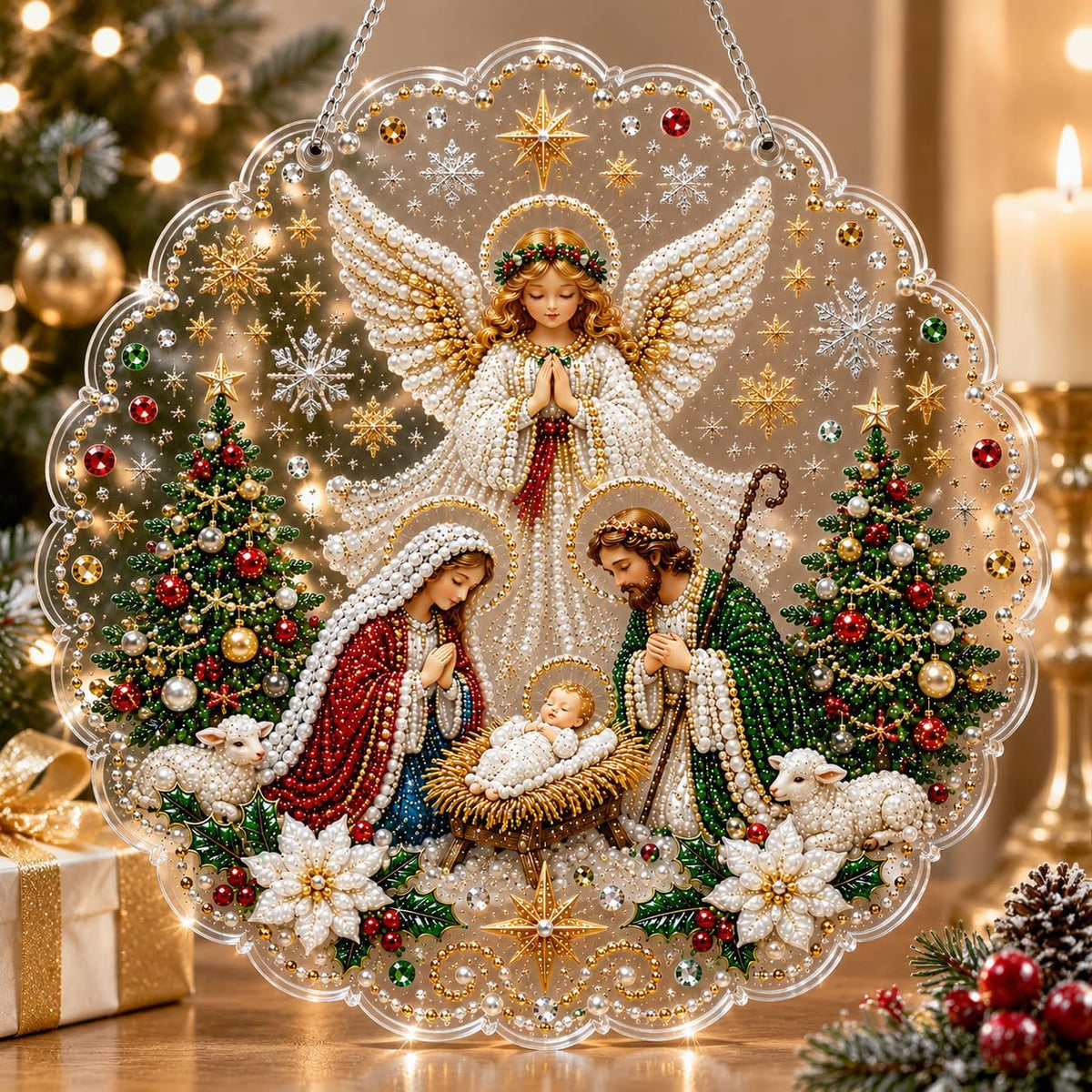 DIY Rhinestone Nativity Hanging Plaque Kit