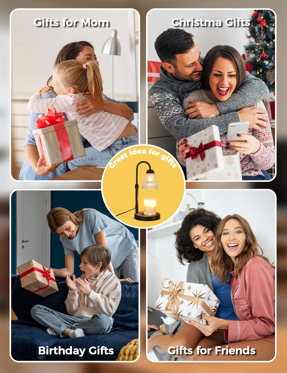 Cozy Candle Warmer Lamp with Timer & Dimmable Light 🎁🌲