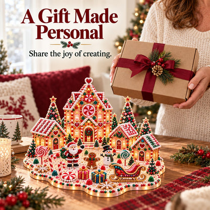 DIY Christmas Village Gem Art Kit for Handmade Holiday Decor
