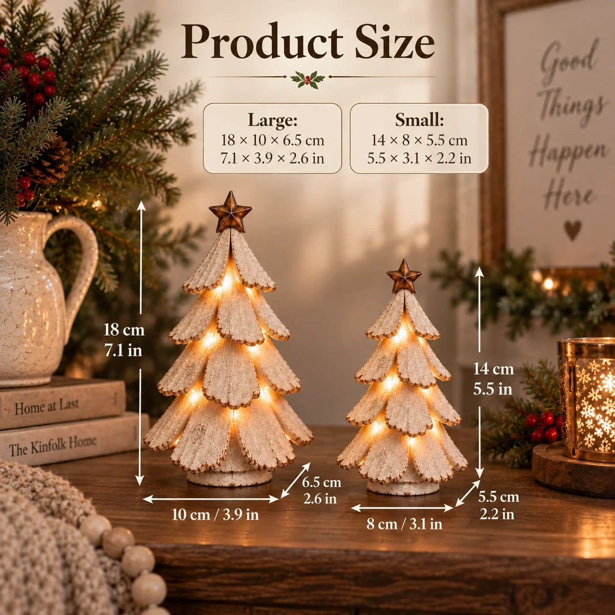 Vintage Lighted Christmas Tree Figurine for Mantels and Shelves