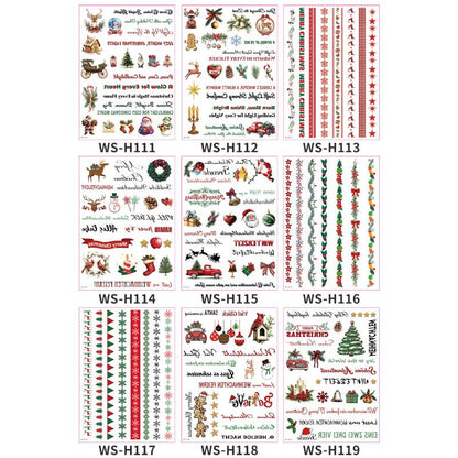 Christmas Candle Transfer Tattoo Set – 9 Sheets