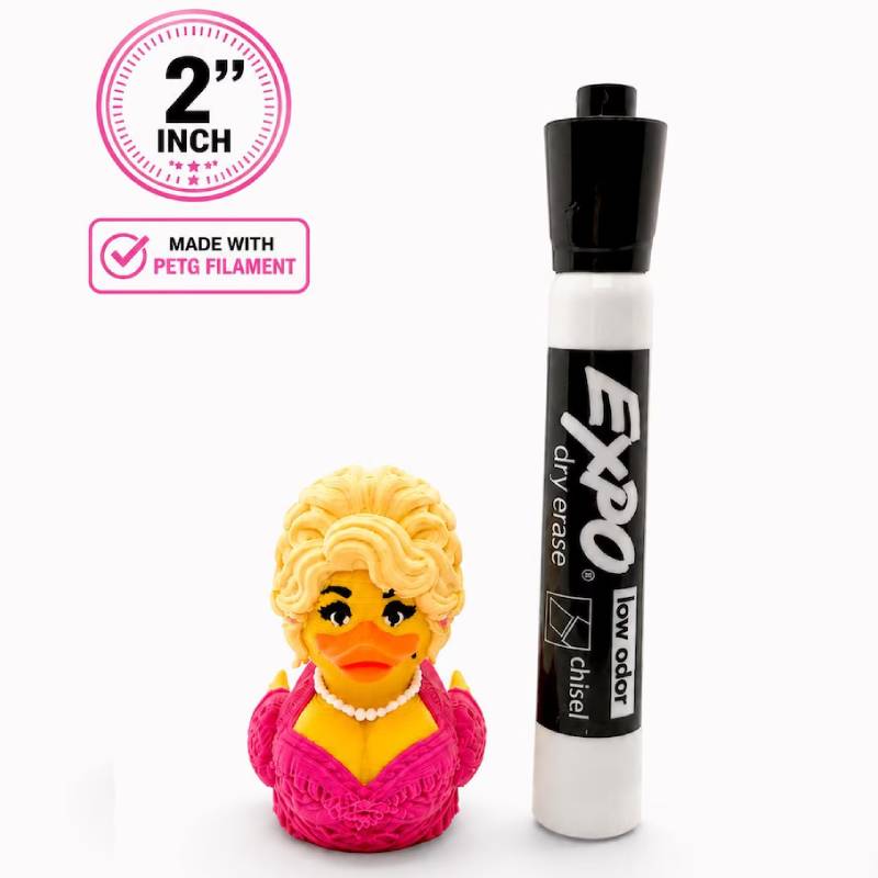 3D-Printed Country Glam Queen Duck Figurine