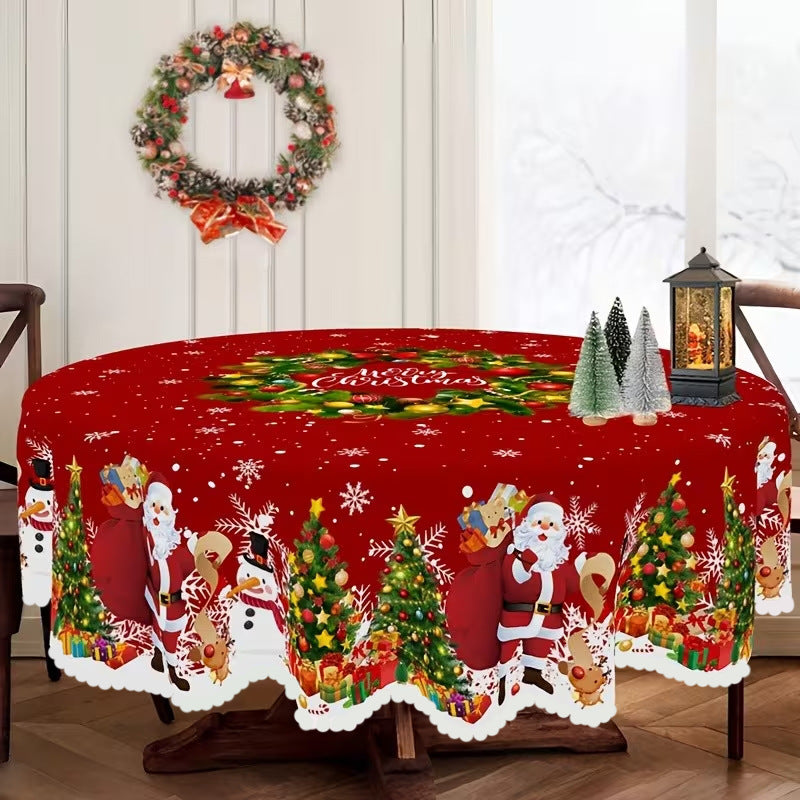 Vintage Christmas Holiday Tablecloth
