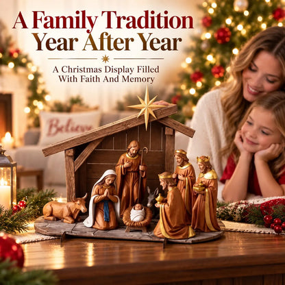 Christmas Nativity Scene Resin Sculpture for Holiday Display