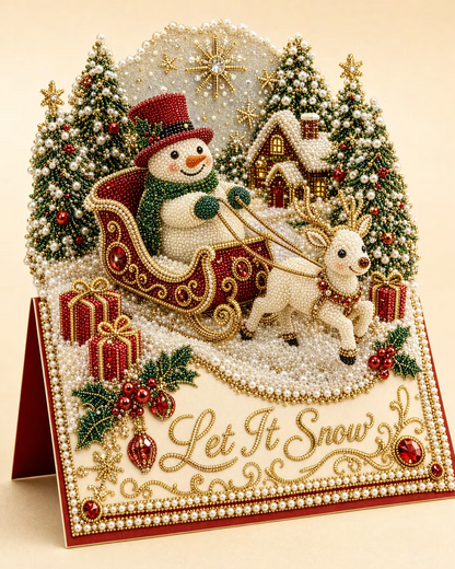 3D Christmas Greeting Card Set – 6 Pack