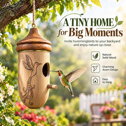This Wooden Hummingbird House Brings Warmth and Life Back to Your Garden