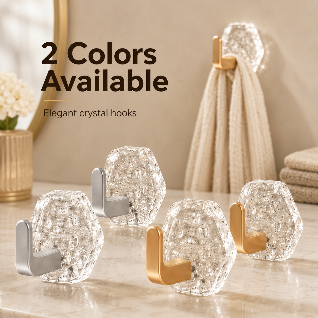 🏠✨10-Pack Heavy-Duty Adhesive Hooks – Strong Hold. No Drilling
