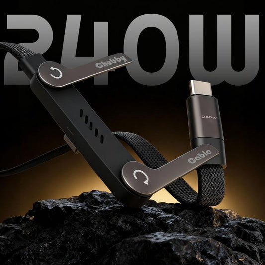 240W Braided Fast Charge Cable With Built-in Phone Stand