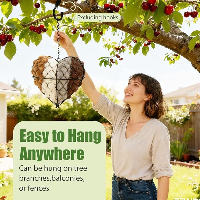 Handmade Alpaca Fiber Bird Nesting Heart