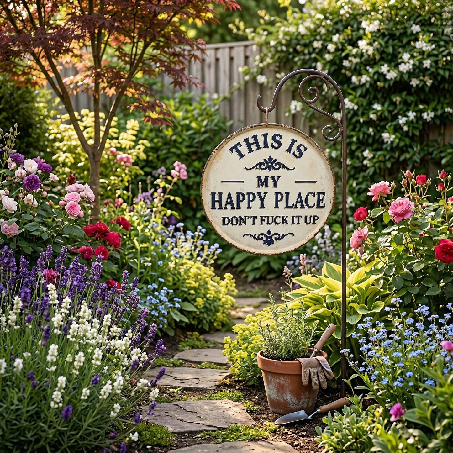 Funny Garden Metal Sign