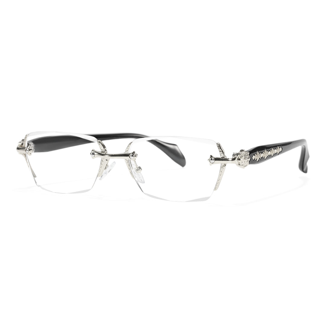Rimless Metal Anti-Blue Light Reading Glasses 2 Pcs