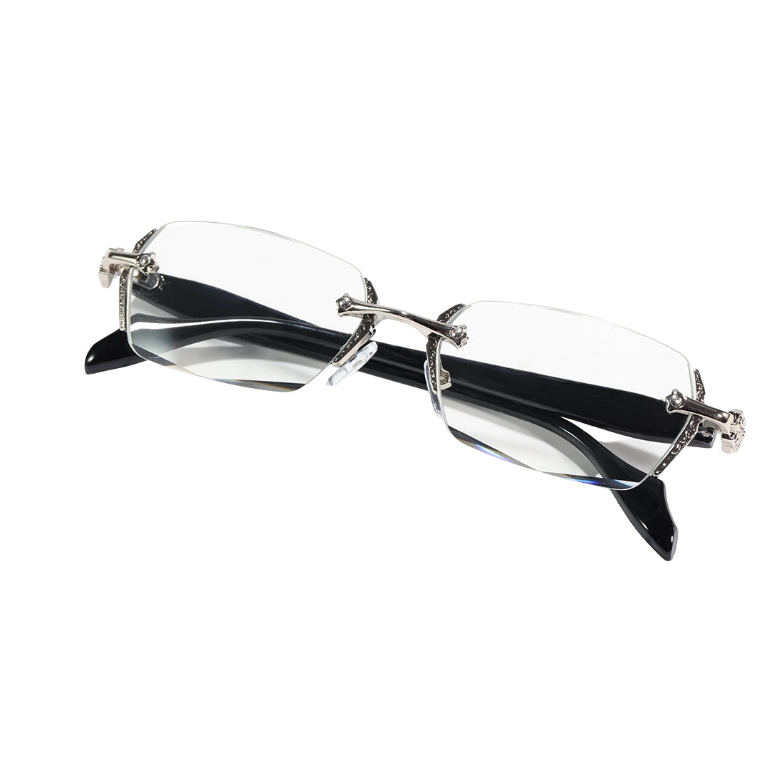Rimless Metal Anti-Blue Light Reading Glasses 2 Pcs