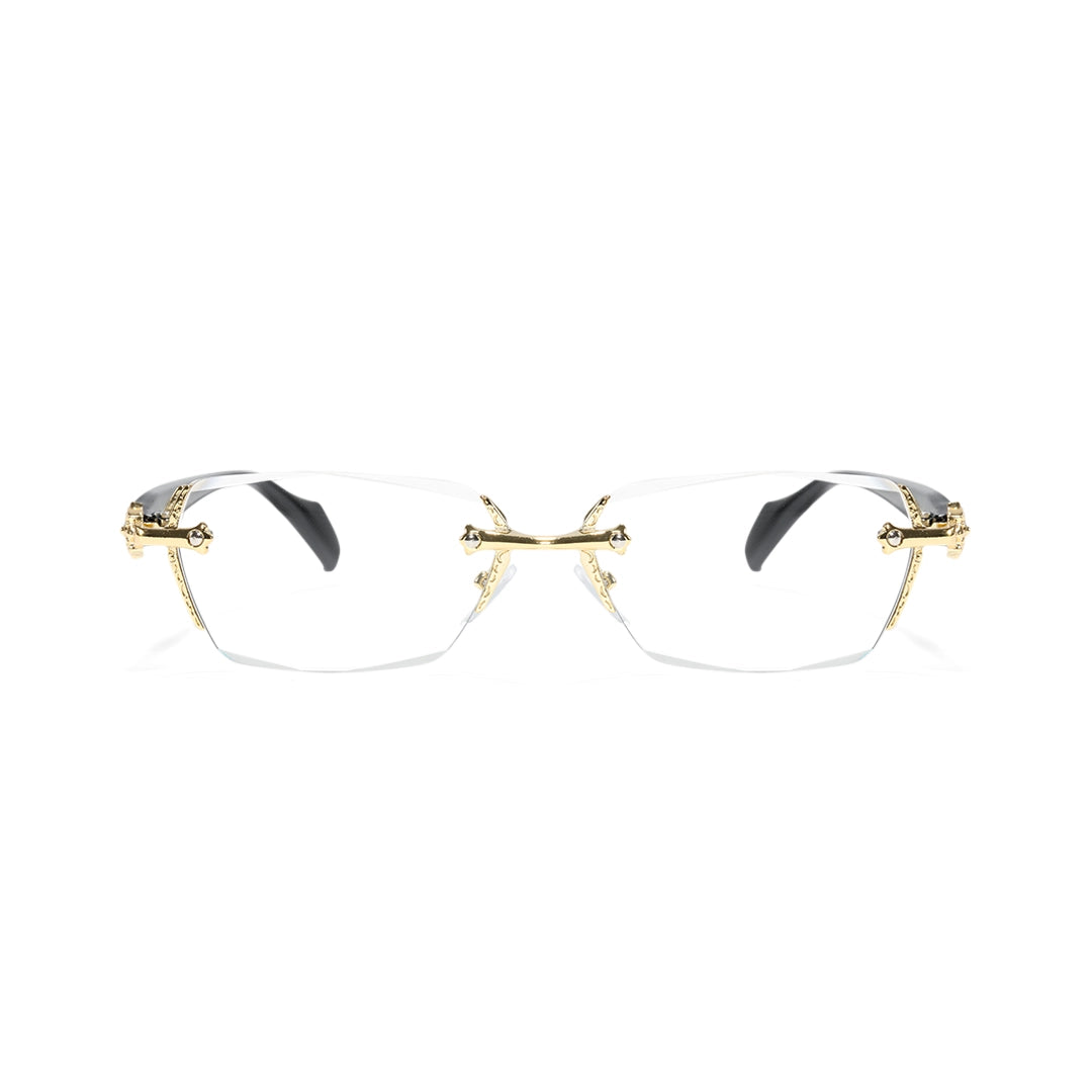 Rimless Metal Anti-Blue Light Reading Glasses 2 Pcs