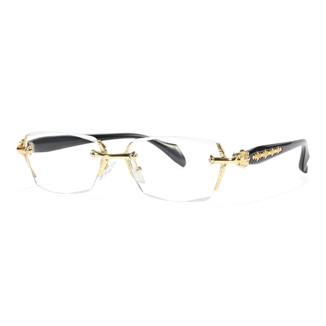 Rimless Metal Anti-Blue Light Reading Glasses 2 Pcs