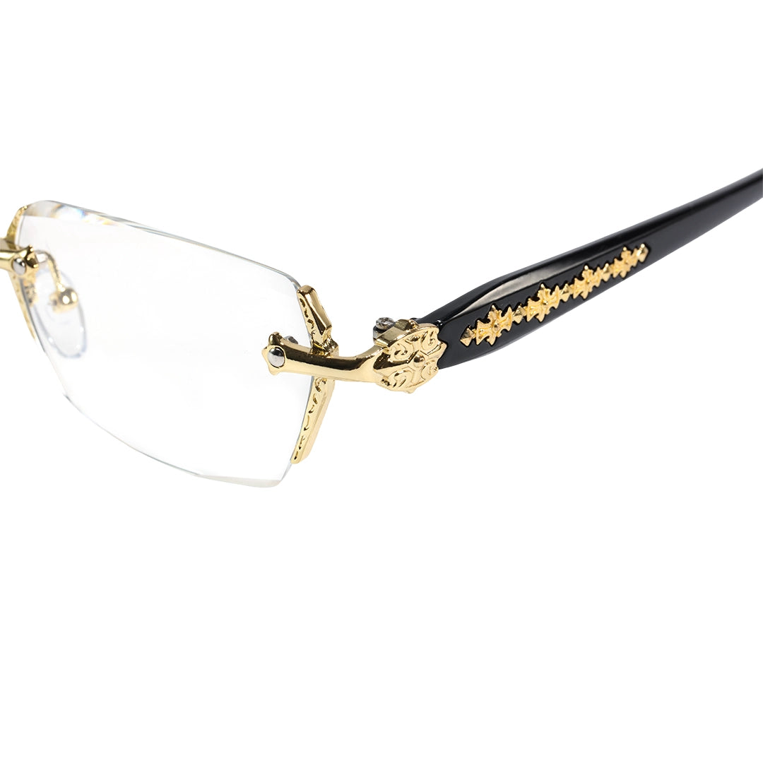 Rimless Metal Anti-Blue Light Reading Glasses 2 Pcs