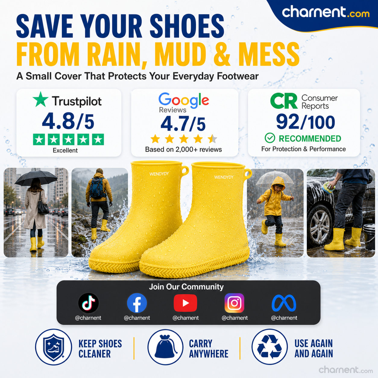 Waterproof Shoe Covers 5 Pairs