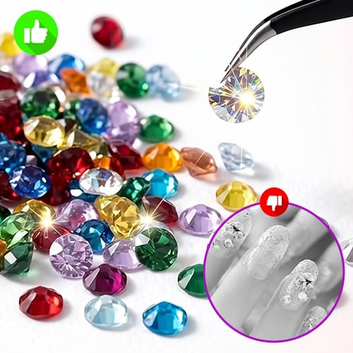 ✨ DIY Nail Flatback Rhinestones Kit| 40.000+ AB Crystal Gems with Adhesive & Pickup Tool for Salon-Quality Nail Art-8YF7