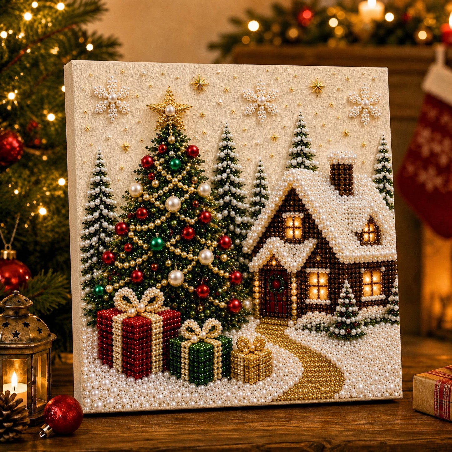 Christmas Diamond Painting Art Kit with Frame