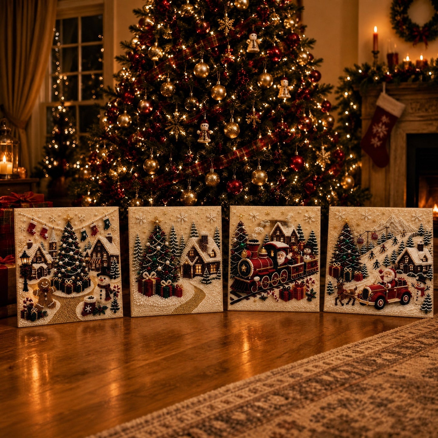 Christmas Diamond Painting Art Kit with Frame