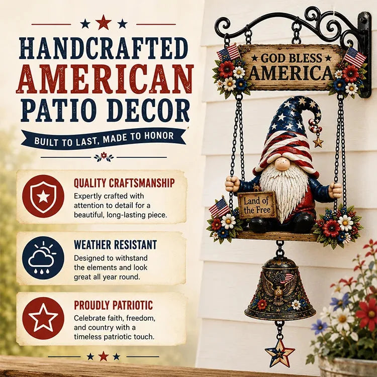 Hand-Painted Gnome Welcome Garden Bell
