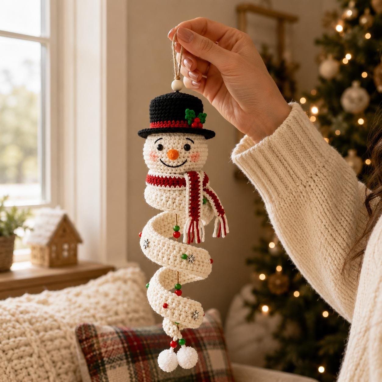 Crochet Christmas Spiral Ornament DIY Kit