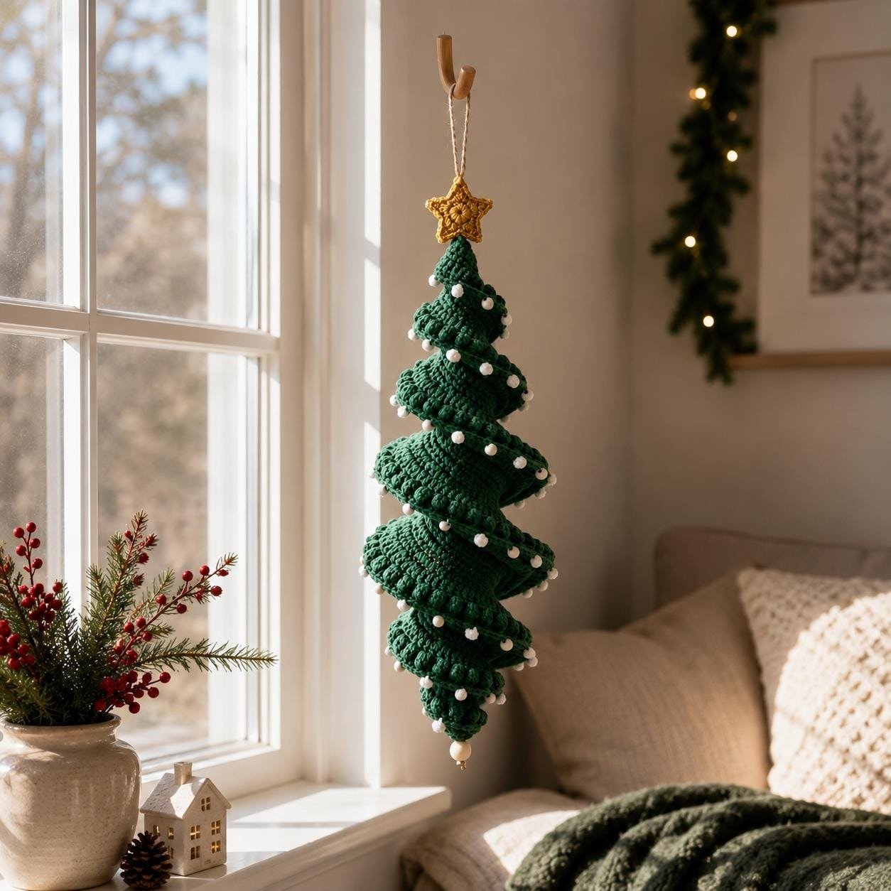 Crochet Christmas Spiral Ornament DIY Kit