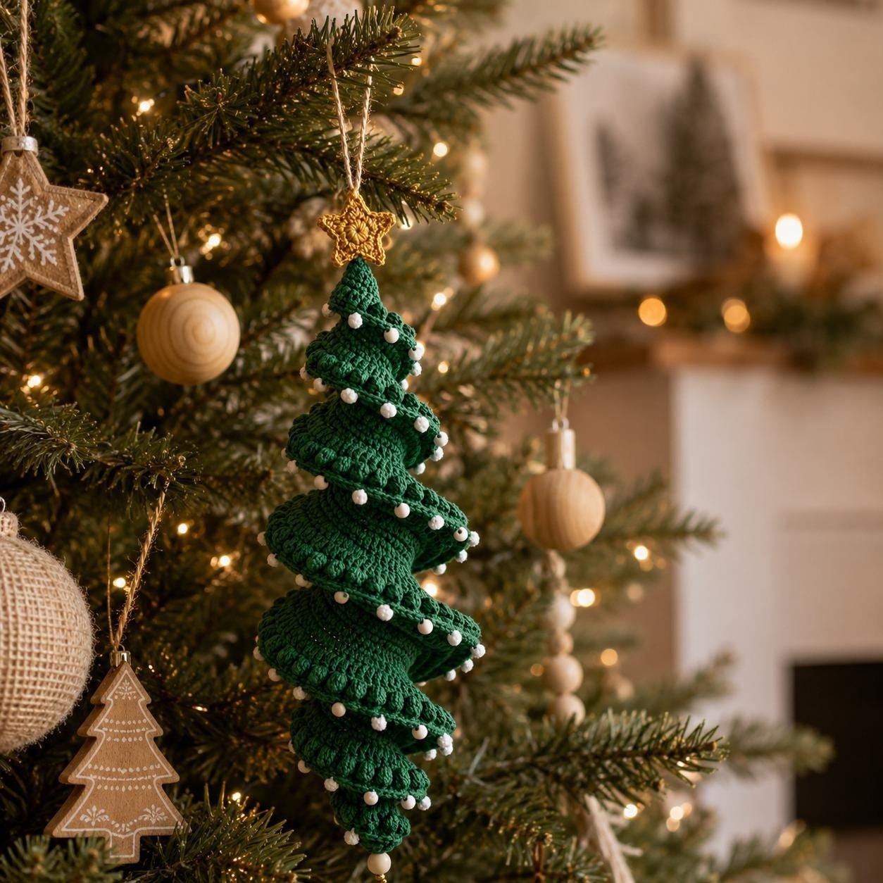 Crochet Christmas Spiral Ornament DIY Kit