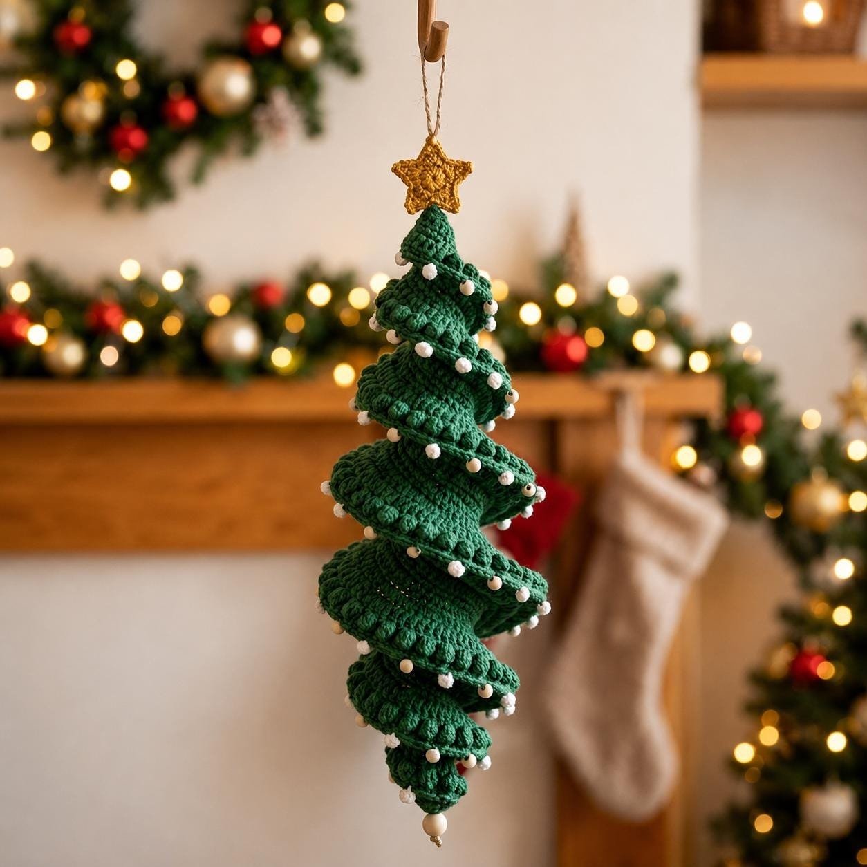 Crochet Christmas Spiral Ornament DIY Kit