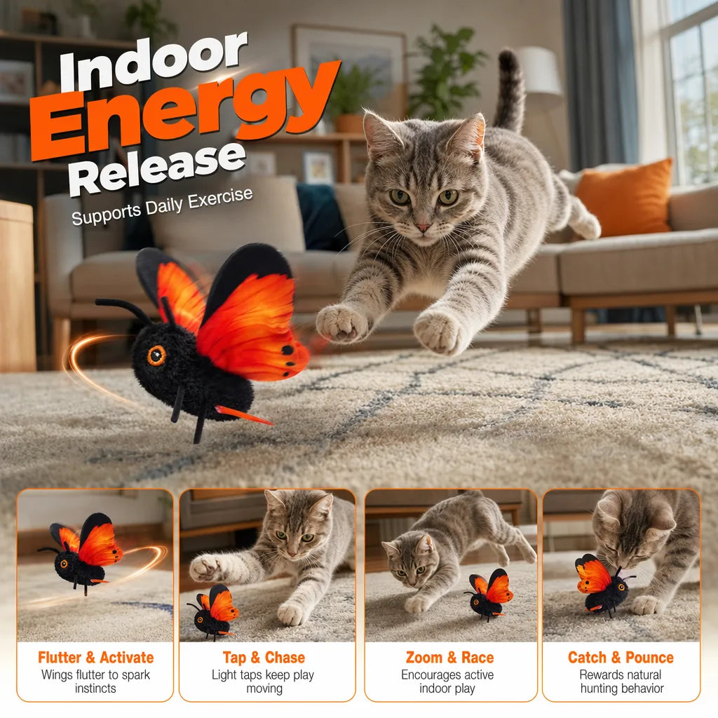 Smart Flapping Butterfly Cat Toy