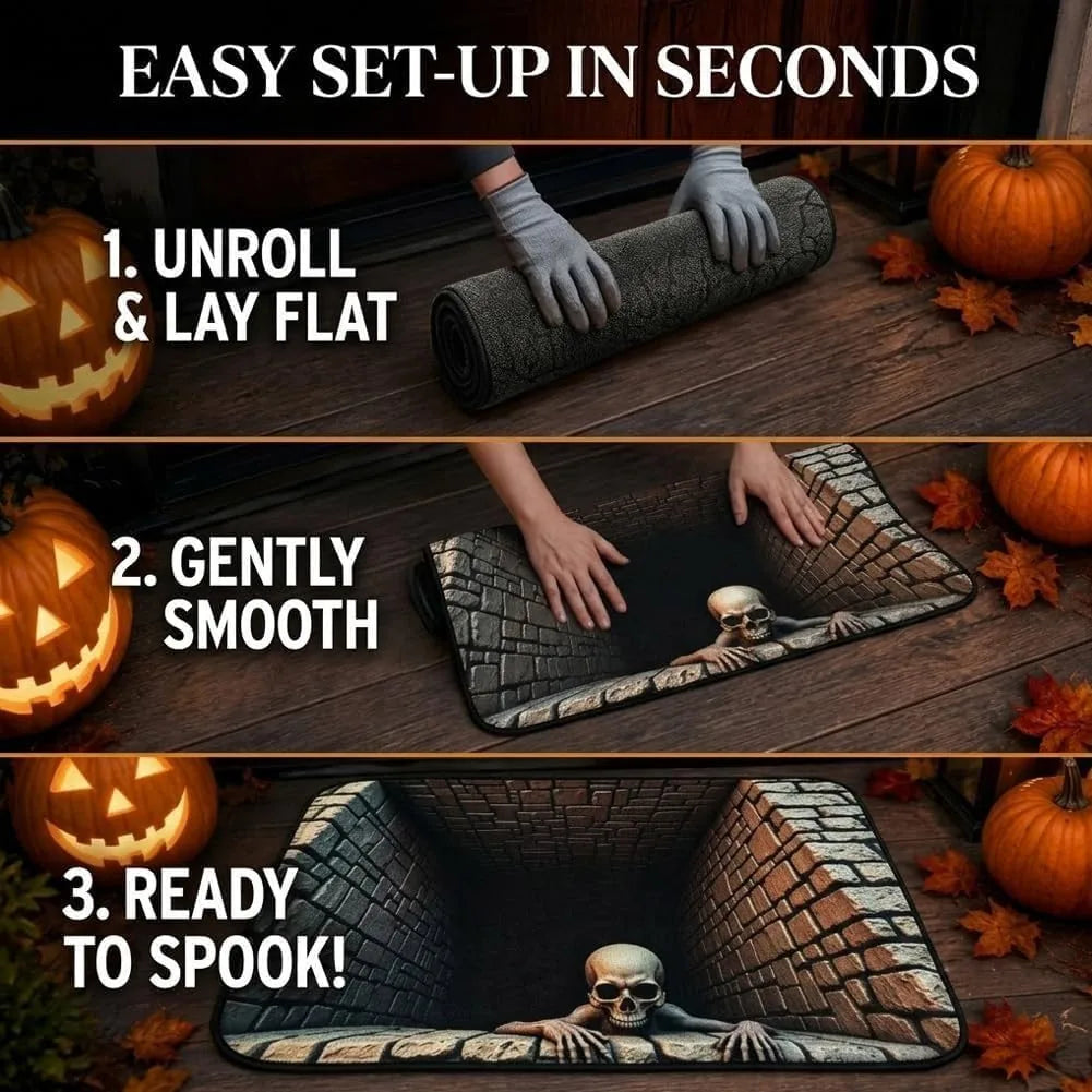 3D Halloween Optical-Illusion Diatomite Floor Mat