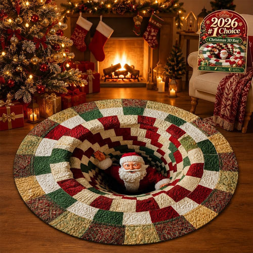 Christmas 3D Optical Illusion Round Floor Mat – 80 cm