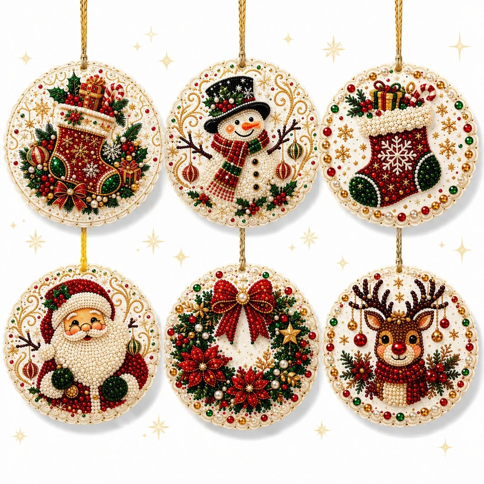 DIY Christmas Wooden Diamond Art Ornament Set