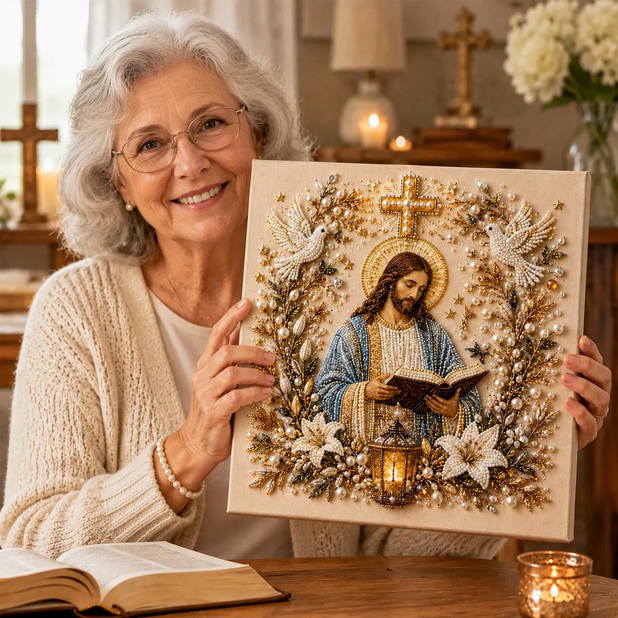 DIY 3D Pearl-Style Christian Faith Art Kit