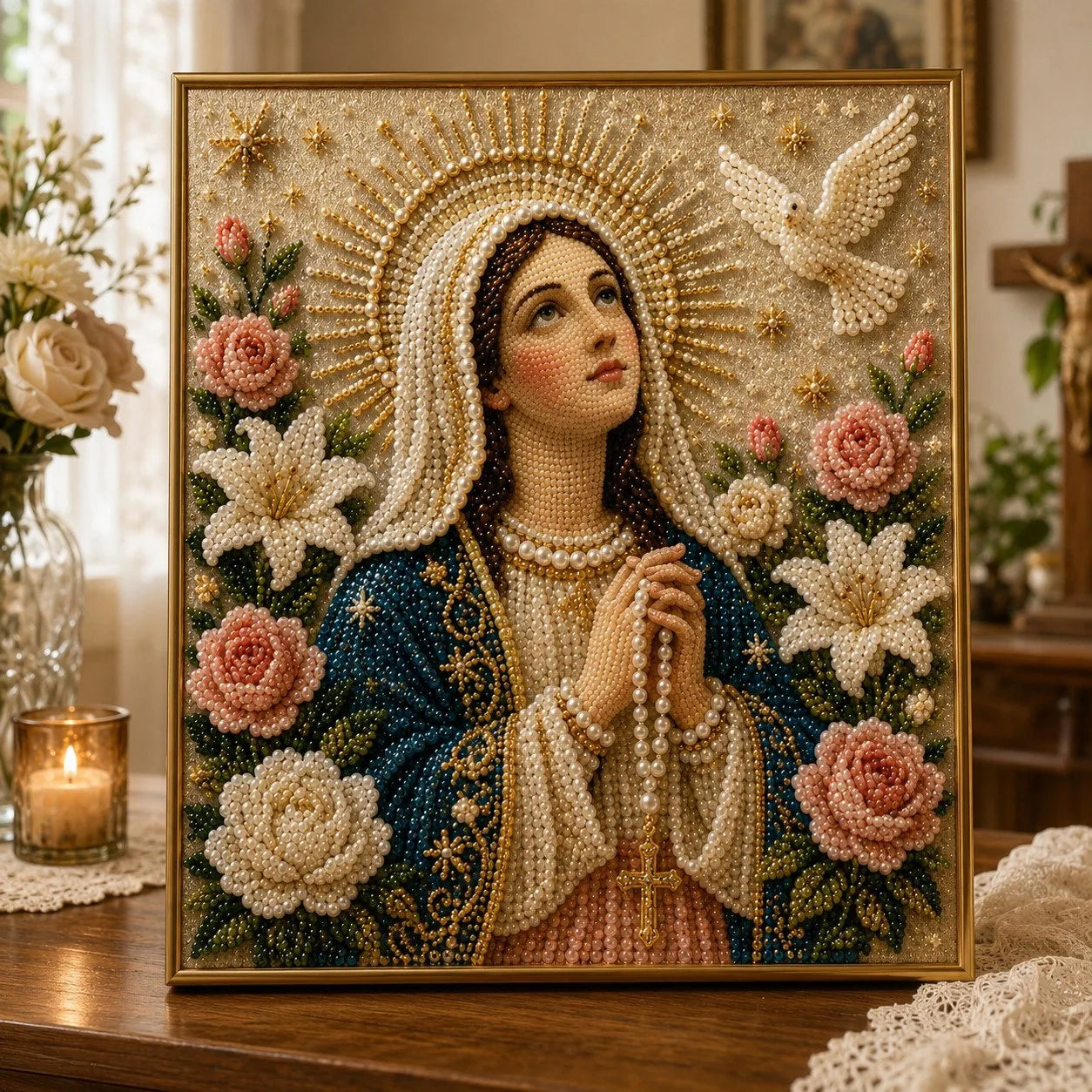 DIY 3D Pearl-Style Christian Faith Art Kit