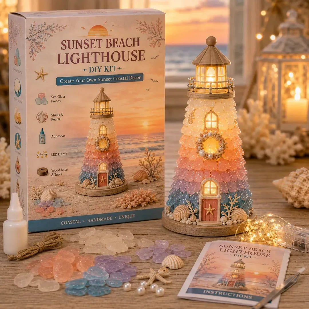 DIY Light-Up Sea Glass Lighthouse Craft Kit – 15 Designs