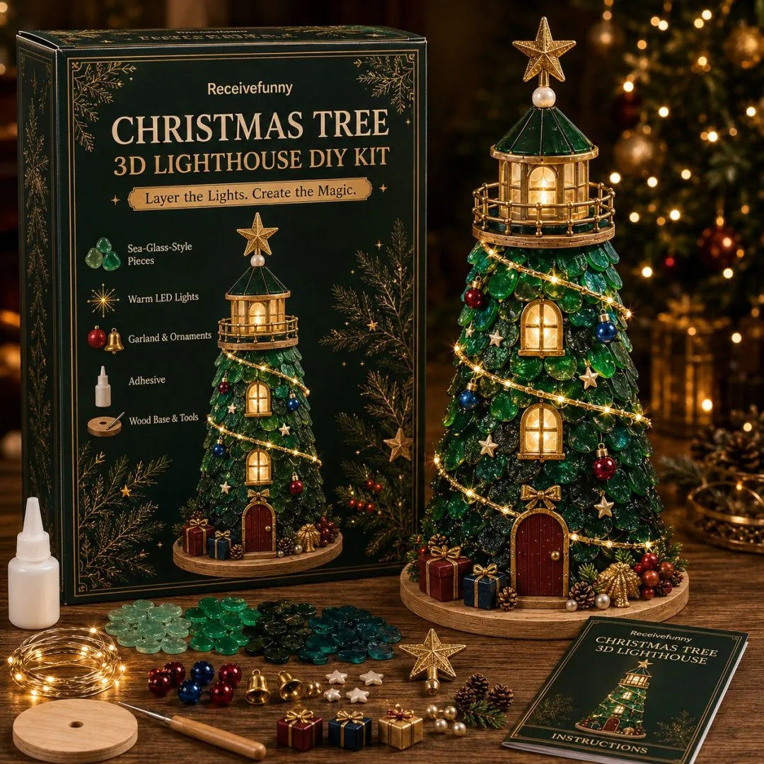 DIY Light-Up Sea Glass Lighthouse Craft Kit – 15 Designs