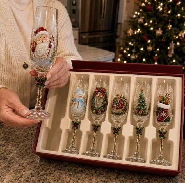 Christmas 3D Champagne Glass Collection