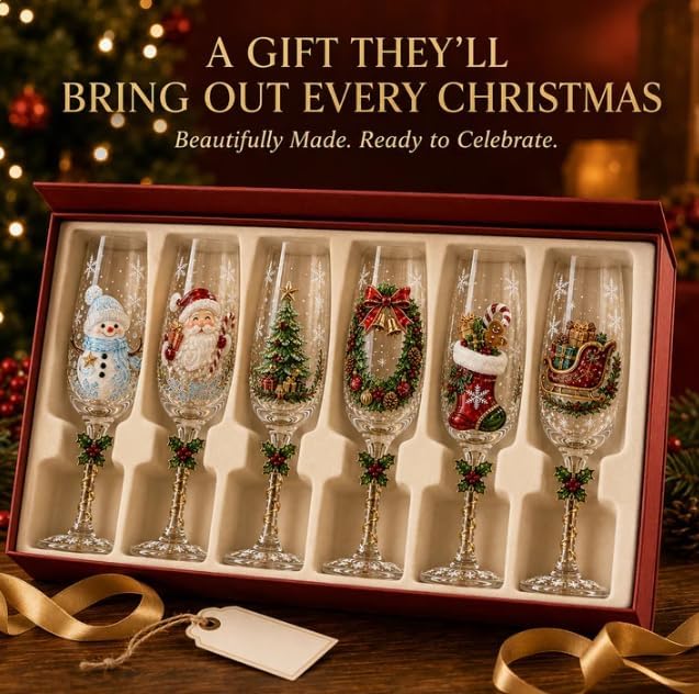 Christmas 3D Champagne Glass Collection