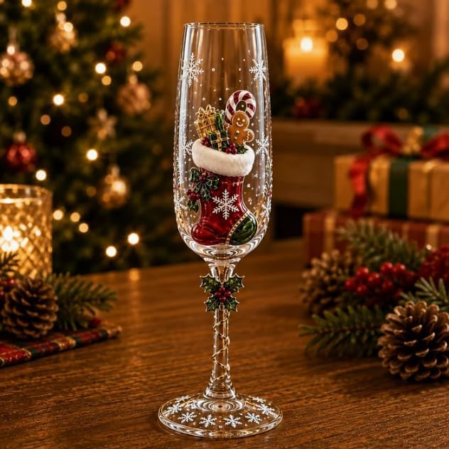 Christmas 3D Champagne Glass Collection